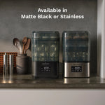 super quick 10 minute baby bottle sterilizer dryer available in matte black and stainless steel - product thumbnail