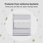 Drying rack with text about protecting from airborne bacteria and drying speed. - product thumbnail