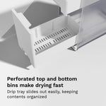 White storage bin with perforated top and bottom bins on a light gray background - product thumbnail