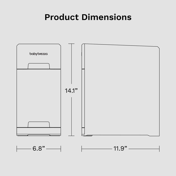 Product dimensions diagram with 'babybrezza' branding on a light gray background - product thumbnail