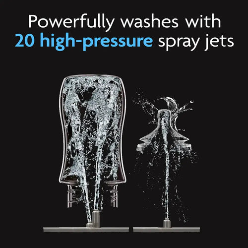 Baby Brezza Bottle Washer Pro spray jet function on bottle and nipple. - product thumbnail