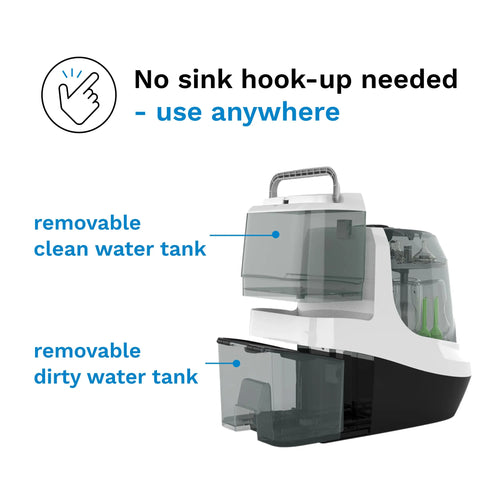 Baby Brezza Bottle Washer Pro displaying removable dual tank function. EN - product thumbnail