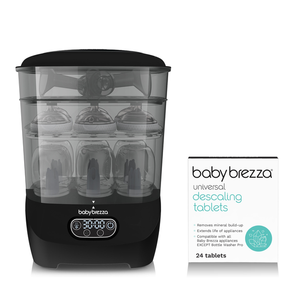 باقة - One Step™ Baby Bottle Sterilizer and Dryer Advanced (أسود) + مزيل التكلس العالمي 24 قرصًا Baby Brezza ME - product thumbnail