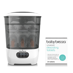 باقة - One Step™ Baby Bottle Sterilizer and Dryer Advanced + مزيل التكلس العالمي 24 قرصًا Baby Brezza ME