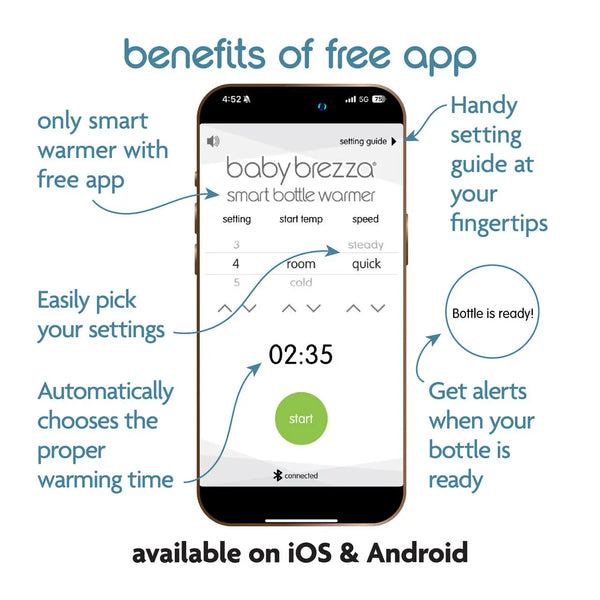 Smart and Safe Bottle warmer Mobile App functions and benefits display EN - product thumbnail