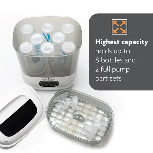 Baby Brezza Sterilizer Dryer with highest capacity for bottles and pump parts banner - product thumbnail
