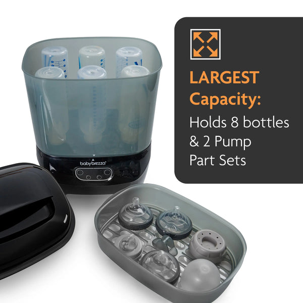 Baby Brezza SDA Premium Black open displaying large capacity in banner - product thumbnail
